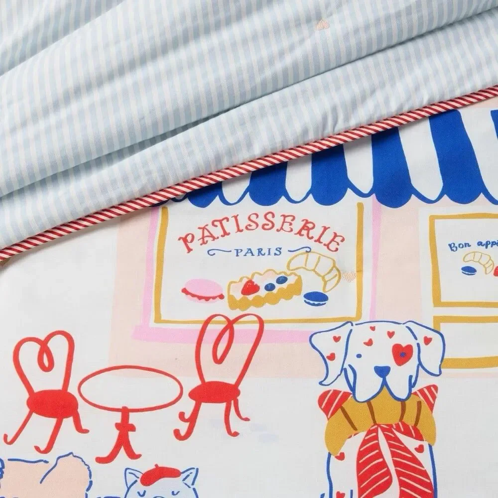 Pillowfort Patisserie Scene Kids Comforter Set Full Queen New